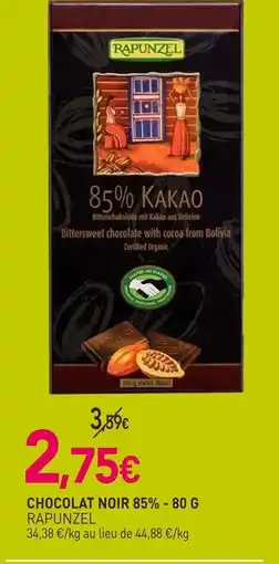 naturéO RAPUNZEL Chocolat noir 85% offre