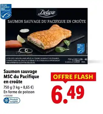 Lidl DELUXE Saumon sauvage msc du pacifique en croûte offre