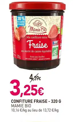 naturéO MAMIE BIO Confiture fraise offre