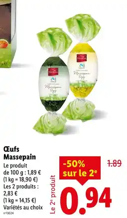 Lidl Favorina Œufs Massepain offre