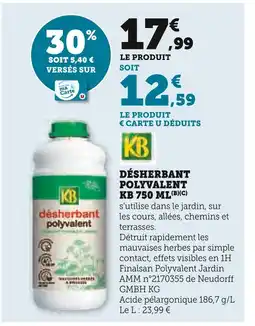 Super U KB Désherbant polyvalent 750 ml offre