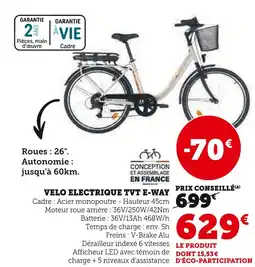 Super U TVT Velo electrique e-way offre