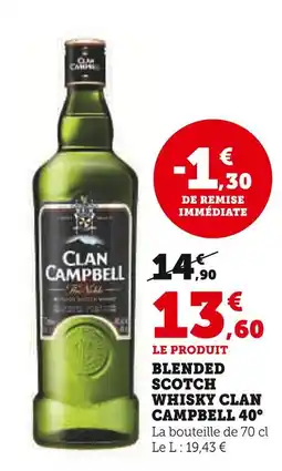 U Express Clan Campbell Blended Scotch Whisky 40° offre