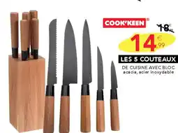 Stokomani COOK'KEEN De cuisine avec bloc acacia, acier inoxydable offre