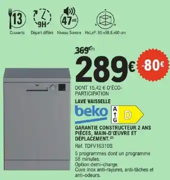 E.Leclerc Lave vaisselle beko offre