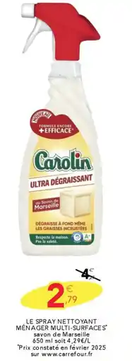 Stokomani CAROLIN Le spray nettoyant ménager multi-surfaces offre