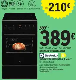 E.Leclerc Cuisinière vitrocéramique Electrolux offre