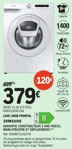 E.Leclerc Lave linge frontal samsung offre