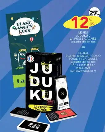 Stokomani Le jeu juduku 2 la fesse cachée à partir de 16 ans ou blanc manger coco tome 4 la gaule offre