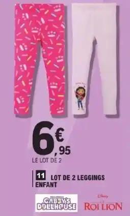 E.Leclerc Lot de 2 leggings enfant offre