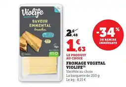 Bi1 VIOLIFE Fromage vegetal offre