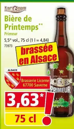 Norma LICORNE Bière de printemps offre