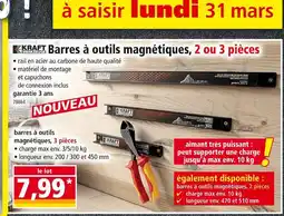 Norma Kraft Barres à outils magnétiques, 2 ou 3 pièces offre