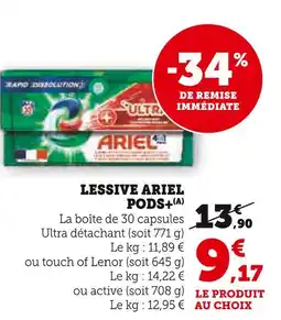 U Express ARIEL Lessive Pods+ offre