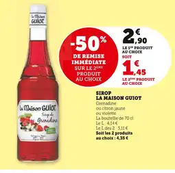 U Express LA MAISON GUIOT Sirop offre