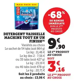 Bi1 FINISH Detergent vaisselle machine tout en un offre