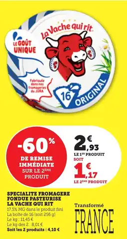 Bi1 LA VACHE QUI RIT Specialite fromagere fondue pasteurise offre