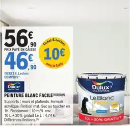 E.Leclerc Brico DULUX Peinture blanc facile offre