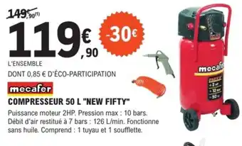 E.Leclerc Brico MECAFER Compresseur 50 l "new fifty" offre