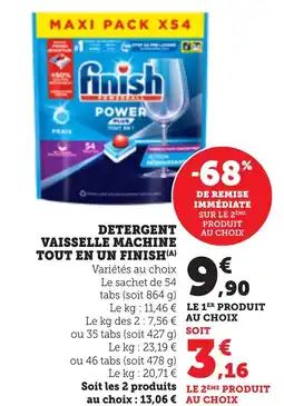 Maximarché FINISH Detergent vaisselle machine tout en un offre