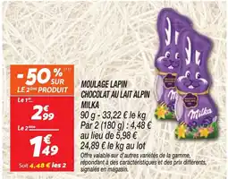 Netto MILKA Moulage lapin chocolat au lait alpin offre