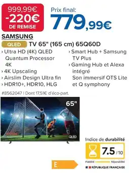 Costco SAMSUNG QLED TV 65" (165 cm) 65Q60D offre