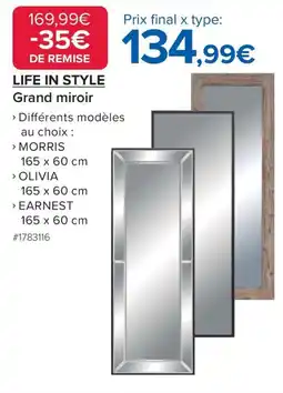 Costco LIFE IN STYLE Grand miroir offre