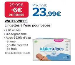 Costco WATERWIPES Lingettes à l'eau pour bébés offre