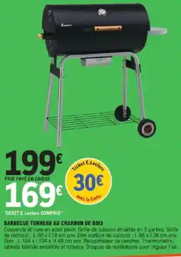 E.Leclerc Barbecue tonneau au charbon de bois offre