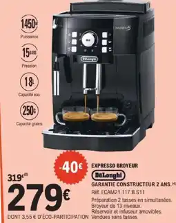 E.Leclerc Expresso broyeur DeLonghi offre