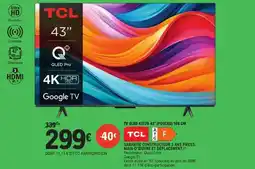 E.Leclerc TV QLED 43T7B 43 POUCES offre