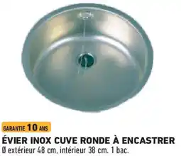 Brico Cash Évier inox cuve ronde à encastrer offre