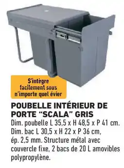 Brico Cash Poubelle intérieur de porte scala gris offre