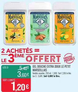 Match Gel douche extra doux le petit marseillais offre