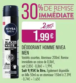 Match Déodorant homme nivea men offre