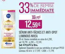 Match Sérum anti-tâches et anti-spot luminous nivea offre