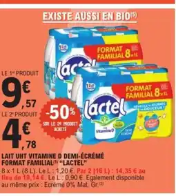 E.Leclerc Express LACTEL Lait uht vitamine d demi-écrémé format familial offre