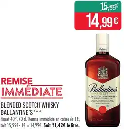 Match Blended scotch whisky ballantine's offre