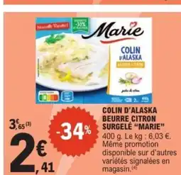 E.Leclerc Express MARIE Colin d'alaska beurre citron offre