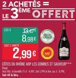 Match Côtes du rhône aop les combes st sauveur offre