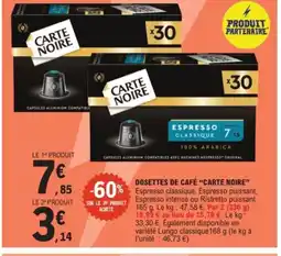 E.Leclerc Express CARTE NOIRE Dosettes de café offre