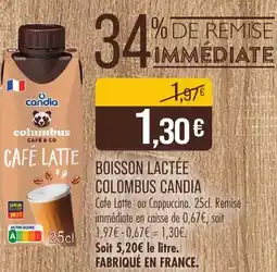 Match Boisson lactée colombus candia offre