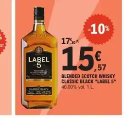 E.Leclerc Express LABEL 5 Blended scotch whisky classic black offre