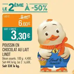 Match Poussin en chocolat au lait lindt offre