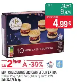 Match Mini cheeseburgers carrefour extra offre