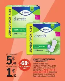 E.Leclerc Serviettes incontinence tena discreet offre