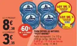 E.Leclerc Thon entier au naturel petit navire offre