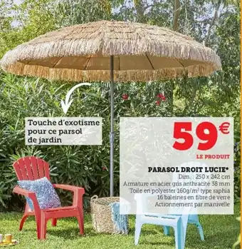 Super U Parasol droit lucie offre
