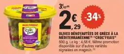 E.Leclerc Olives dénoyautées de grèce à la méditerranéenne croc'frais offre