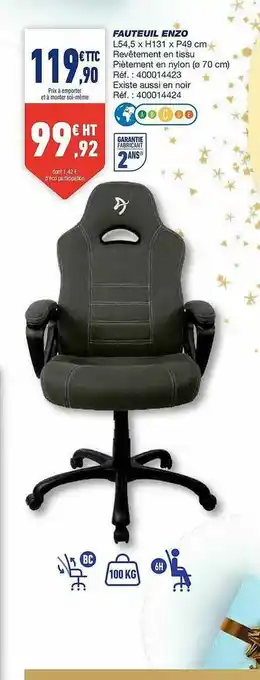 Bureau Vallée Fauteuil Enzo offre